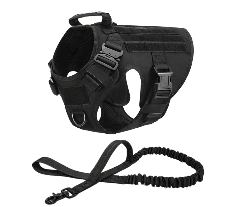 K9 Tactical Training Dog Harness and Leash Set For All Breeds
